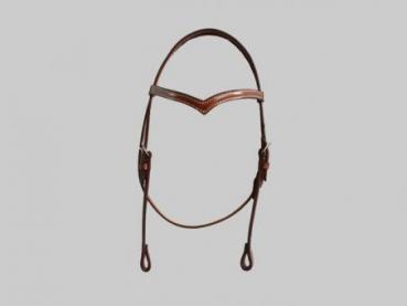 Kopfstück  H/S "V" browband Walnut